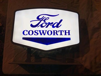 Lot 133 - DOUBLE SIDED LIGHT UP FORD COSWORTH SIGN