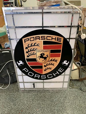 Lot 157 - DOUBLE SIDED LIGHT UP PORSCHE SIGN