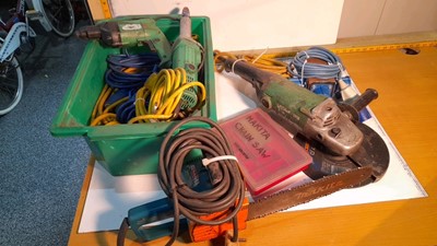 Lot 141 - MAKITA POWERTOOL AND ASSORTED POWER CABLES