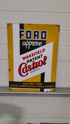 Lot 391 - FORD CASTROL ENAMEL SIGN