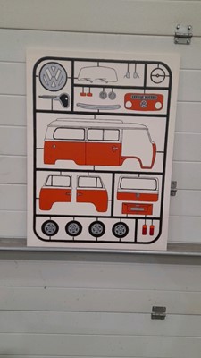 Lot 165 - WOODEN HAND PAINTED DISSECTED VOLKSWAGEN SIGN