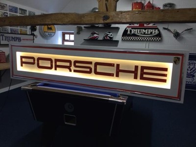 Lot 263 - LARGE ILLUMINATED PORSCHE SIGN