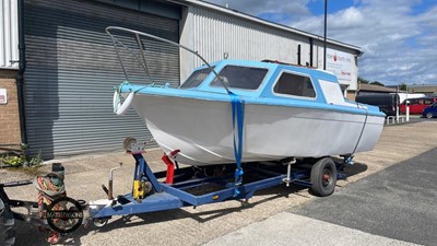 Lot 115 - MICROPLUS GOATS FIBER BOAT, TRAILER & OUTBOARD