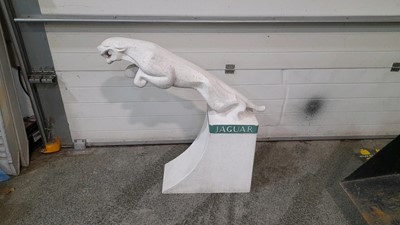 Lot 339 - GENUINE DEALER LEAPING JAGUAR ON A PLINTH