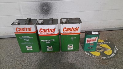 Lot 157 - 3X CASTROL PERFECTO OIL CANS + CASTROL ANIVERSARY OIL CAN