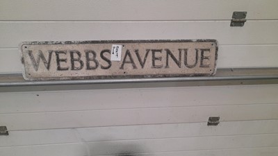 Lot 223 - WEBS AVENUE CAST ALUMINIUM SIGN