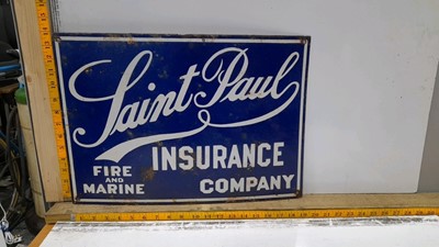 Lot 305 - SAINT PAUL FIRE AND MARINE INSURANCE COMPANY ENAMEL SIGN