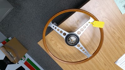 Lot 4 - 1966 E-TYPE JAGUAR ORIGINAL WOODEN STEERING WHEEL