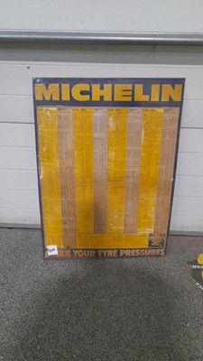 Lot 48 - MICHELIN PRESSURE CHART TIN SIGN