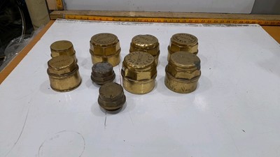 Lot 54 - BRASS WHEEL HUB CAPS